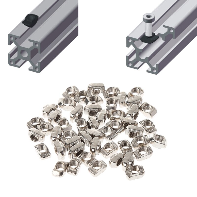 Conector de fijación de tuerca de martillo M5 T para impresora, 50 unids/set/juego, para perfil