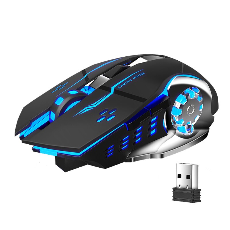 Aula Sc100 Wireless Silent Gaming Maus wiederauf ladbar 1600 dpi 7 Tasten ergonomische optische USB Mute Maus für PC Laptop Desktop: WHITE