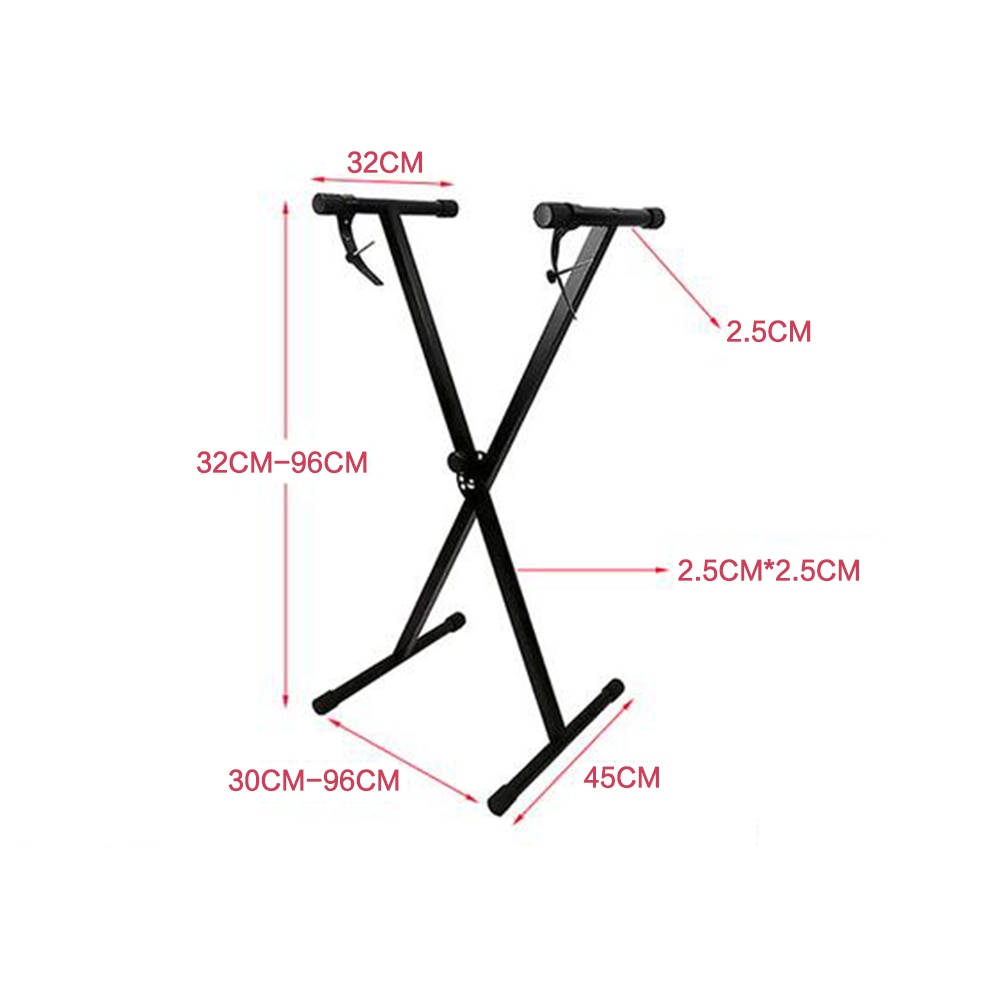 Universal Folding Piano Keyboard Stand Bracket X-Style Heavy Duty Metal Material Rubber Caps for Digital Piano MIDI Keyboard