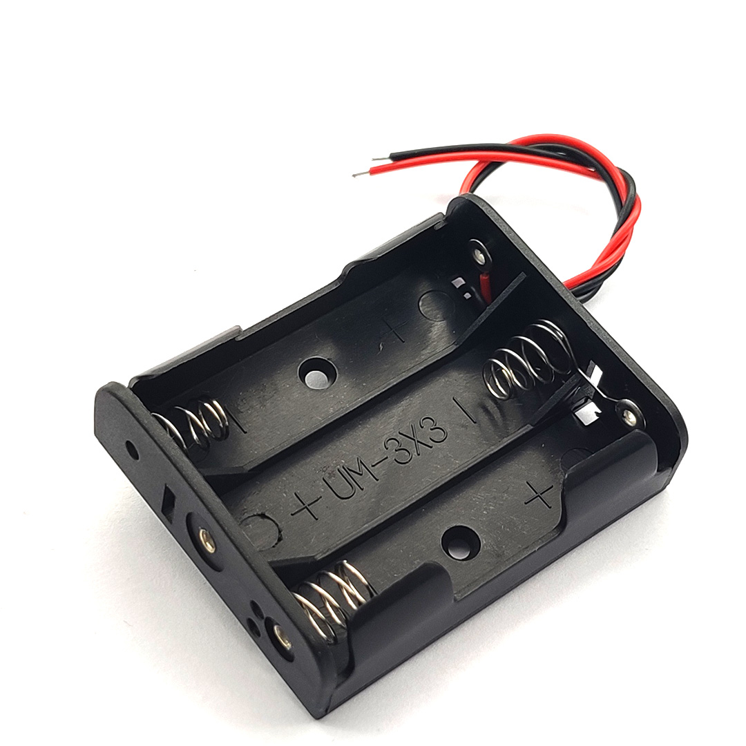 Custodia per batteria di alimentazione in formato AA Supporto per scatola di plastica con cavi Custodia per batteria 3AA 3 * Scatola per batteria AA 4,5 V Fai da te