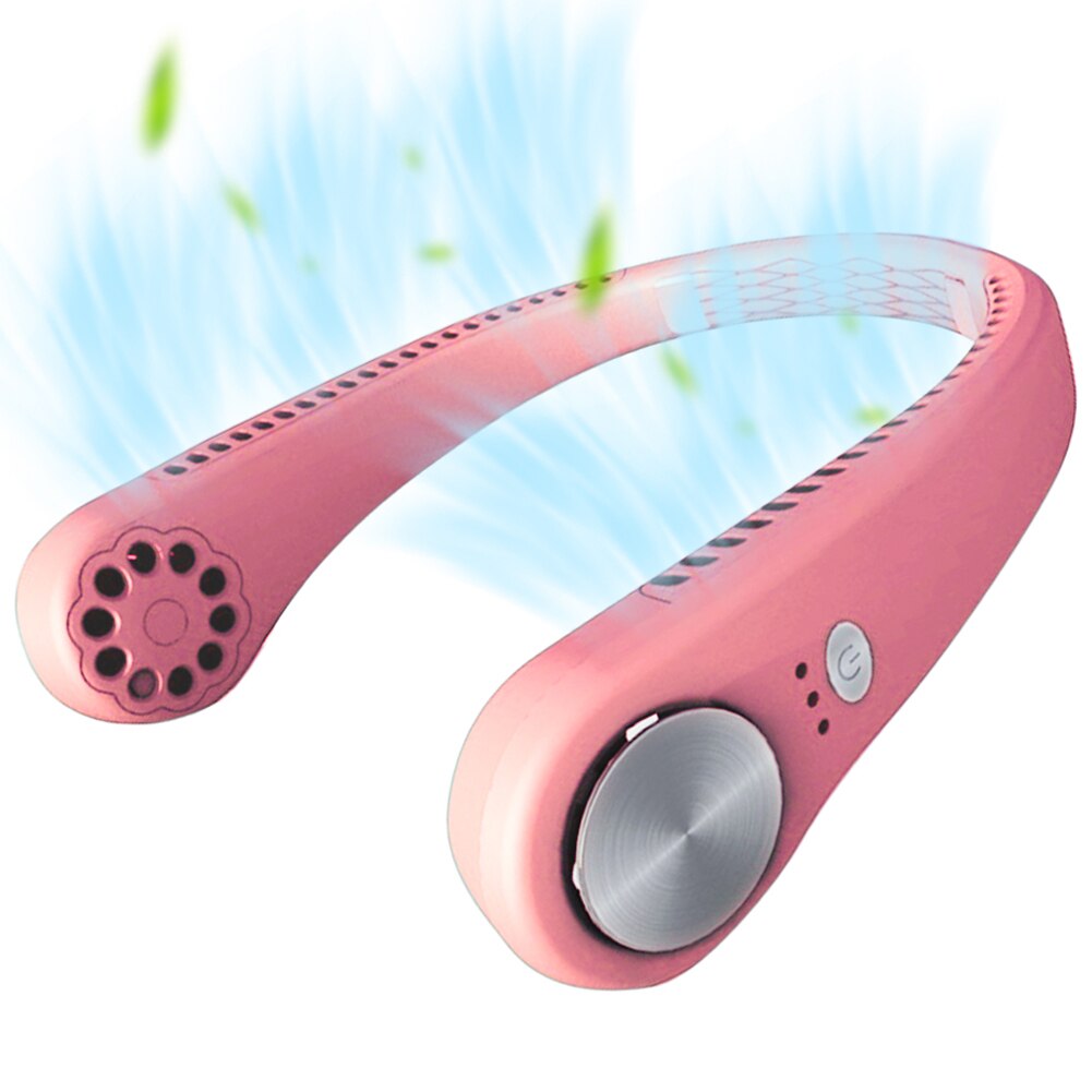 Mini Neck Fan Portable Bladeless Fan Rechargeable Leafless Hanging Fans Air Cooler Cooling Wearable Neckband Fans Summer outdoor