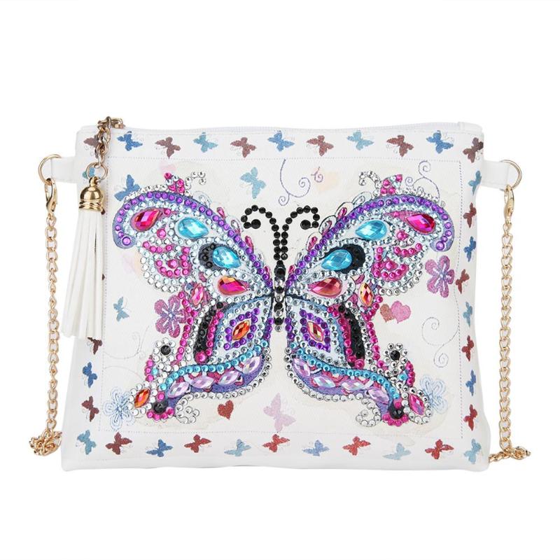 Sac à main bricolage en forme spéciale diamant peinture | Bracelet portefeuille, pochette pour femmes maquillage organisateur, sac de rangement broderie de noël: L 18X15cm