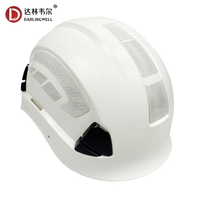 DARLINGWELL Reflective Hard Hat Night Work Safety Helmet With High Vis Reflection Tape Outdoor Riding Climing Rescue Traffic Cap: white