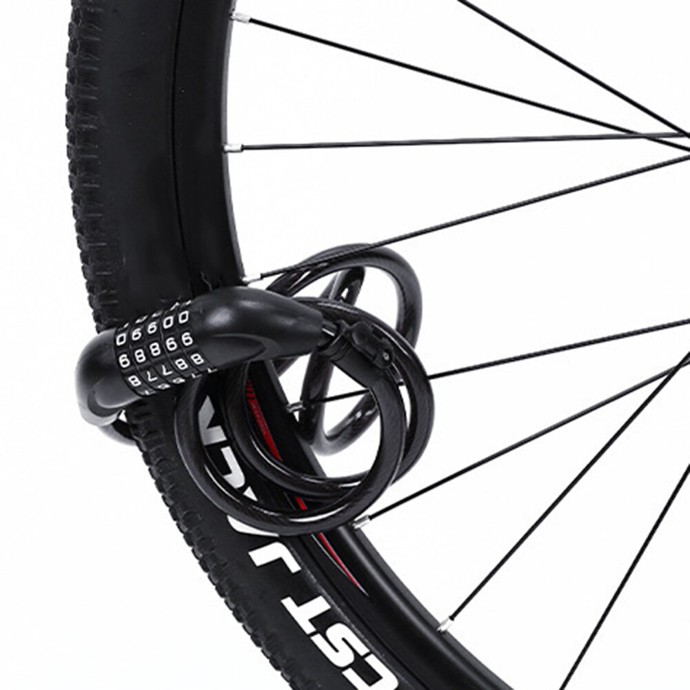 1set 5-Digit Code Bike Security Combination Locks Padlock Motorcycle Scooter Anti-Theft Steel Cable Lock Accessories Portable