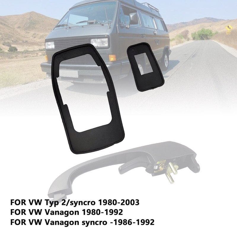 Voor Vw Type 2 / Syncro Vanagon Syncro Front Buitenkant Deurklink Reparatie Kit Met Key Lock Cilinder, rubber Pad 251837205