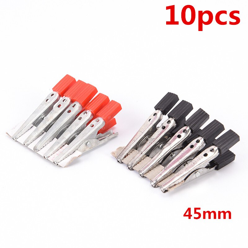 10pcs/lot Insulated Crocodile Clips Cable Lead Testing Metal Alligator Clips Clamps 52mm 48mm 45mm 28mm: 45mm