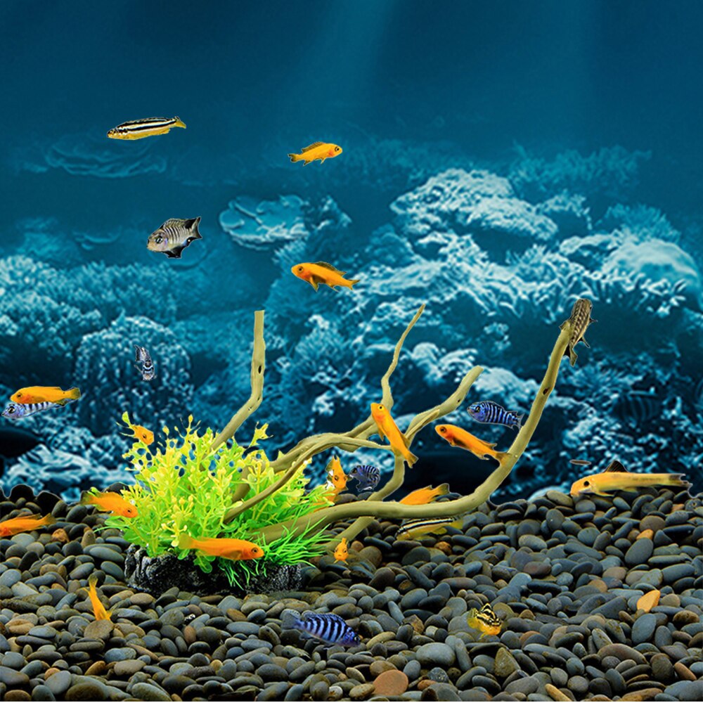 3d akvarium baggrund fisketank baggrund statisk klæbende tapetklistermærke