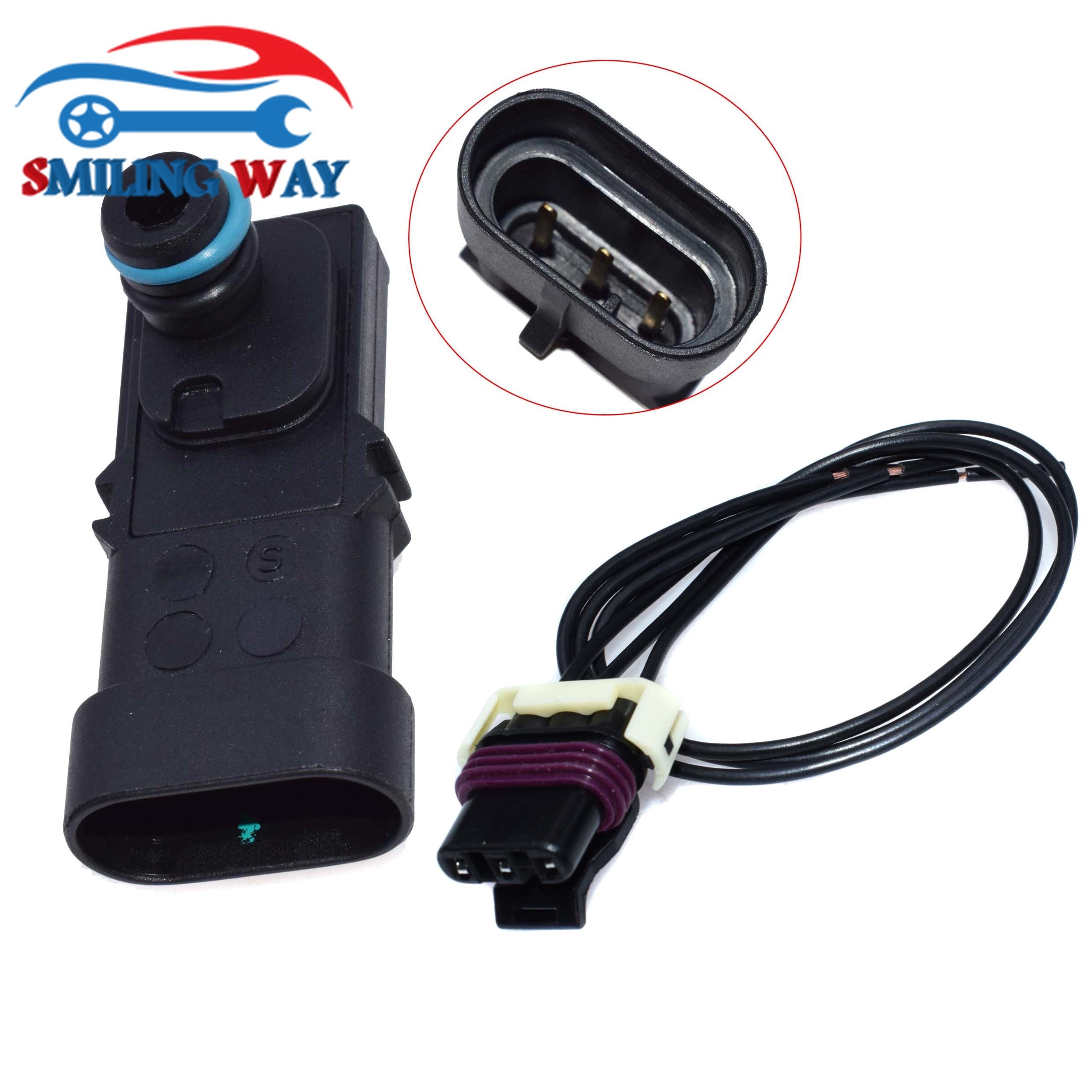 Spruitstuk Luchtdruk Map Sensor + Connector Harnas Voor Renault Nissan Vauxhall Dacia Opel 8200719629 7700101762 25085-00Q0B