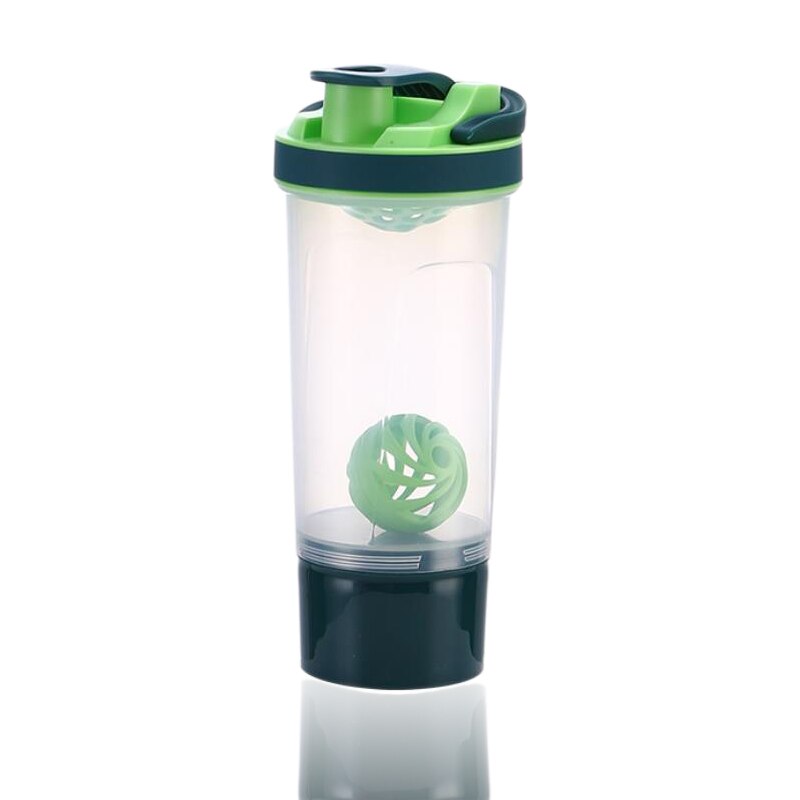 Shaker Fles Drinken Plastic Water Flessen Bpa Gratis Gym Fitness Mengen Wei-eiwit Waterkoker Outdoor Camping Sport Fles Voor H2o: green