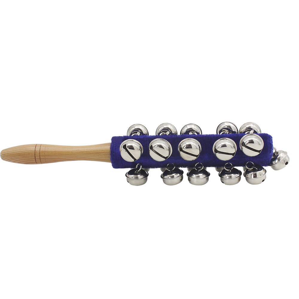Hochet arc-en-ciel, clochette à main, cloche en bois colorée, instruments orff, hochets pour bébé, 10 percussions, corde de cloches: Bleu