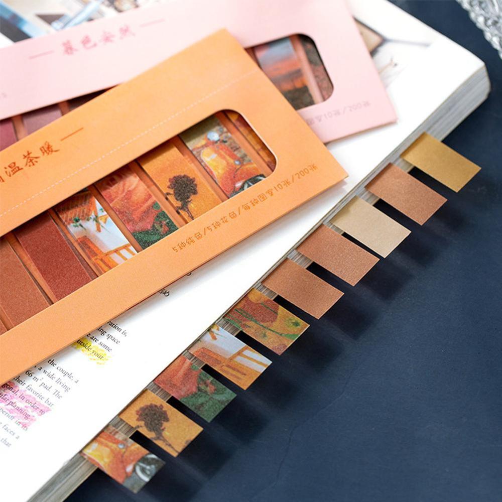 200 Sheets Leuke Memo Pad Stickers Decal Sticky Notes Scrapbooking Diy Kawaii Notepad Dagboek Memo Kan Worden Afgescheurd Briefpapier