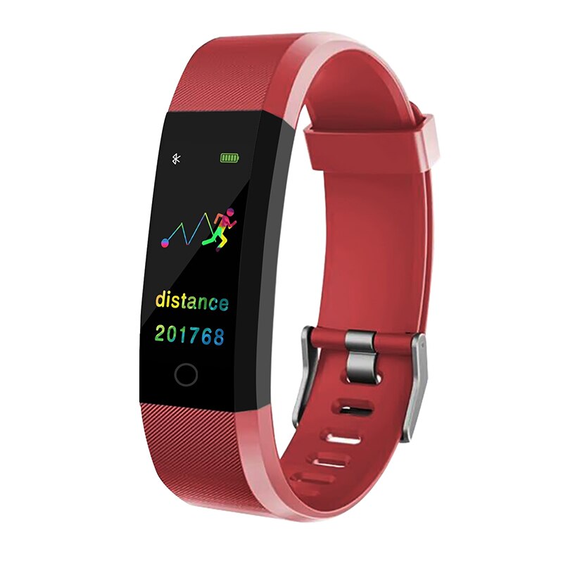 Oloey Health Bracelet Heart Rate/Blood Pressure/Pedometer Smart Band Fitness Tracker Wristband Mi Band 3 fit bit Smart Watch Men: Red