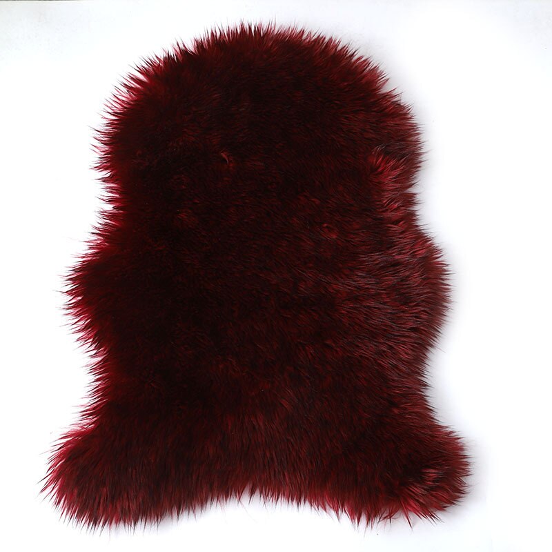 Zachte Bont Kunstmatige Schapenvacht Tapijten Stoel Cover Kussen Slaapkamer Woonkamer Bont Tapijt Vlakte Pluizige Seat Pad Wasbare Faux Mat: F / 60X120CM
