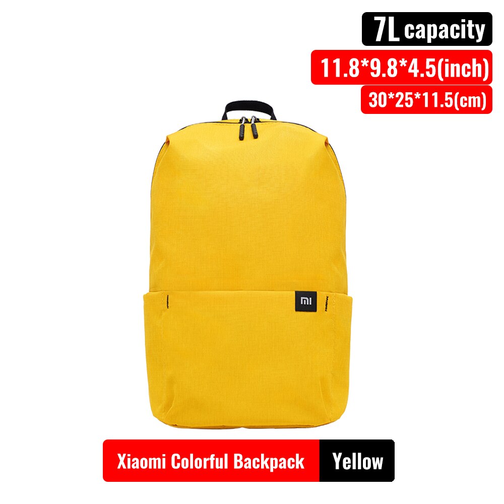 Original Xiaomi Mi Backpack 7L/10L/20L Urban Leisure Chest Colorful Backpacks Sports Waterproof Bag Unisex: 7L Yellow