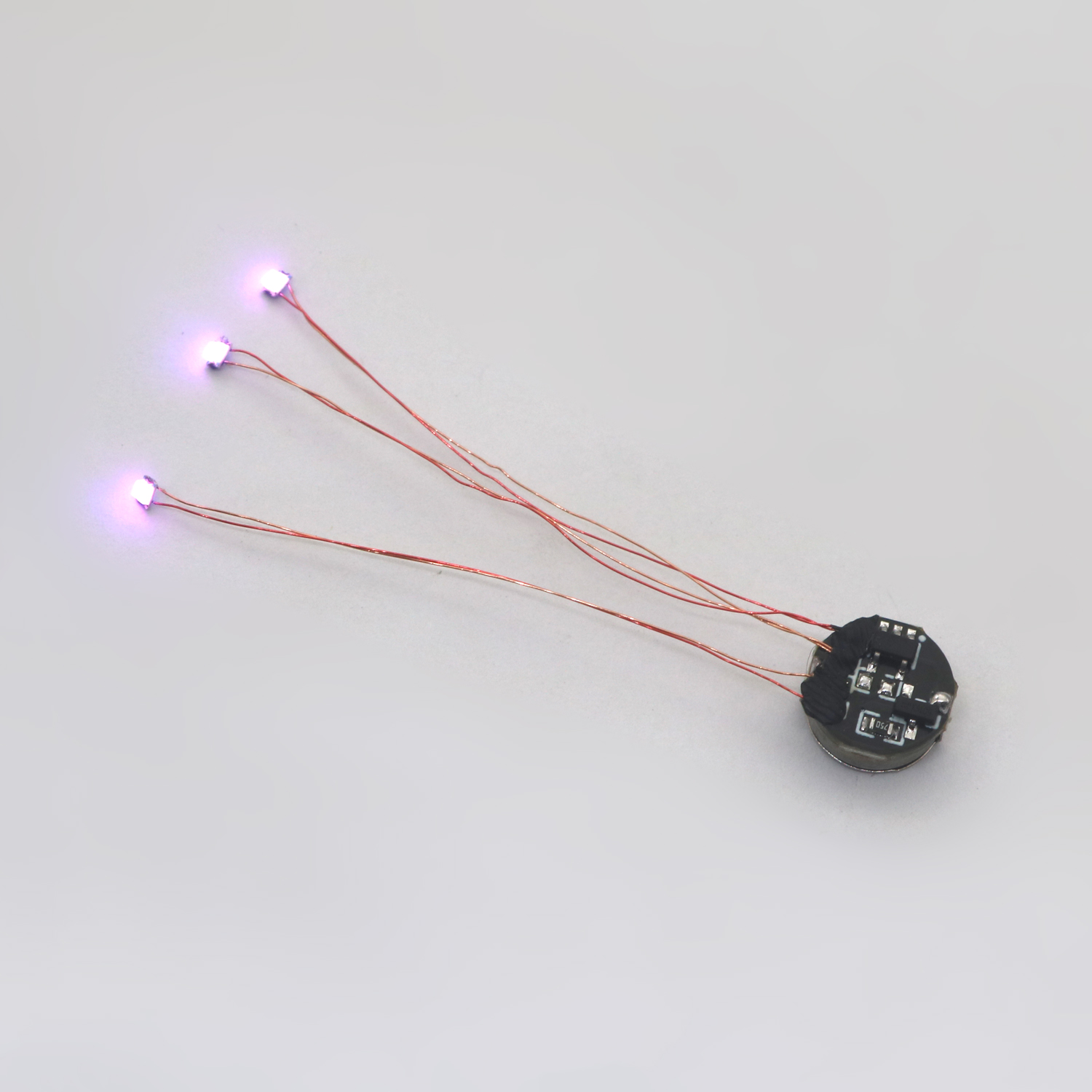 Wired 5cm Magnetic Control Lamp Led Magnetron Light Model W Battery Diy Car Toys Lighting Diorama Gunda Robots Christmas Tree: Red / Red