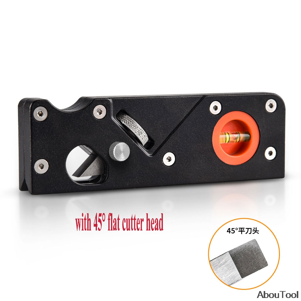 Edge Corner Planer 45 Degree Bevel Planer Chamfering Trimming Hand Planer Woodworking DIY Tool with Cutter head Woodworking Kits: black with 1 head