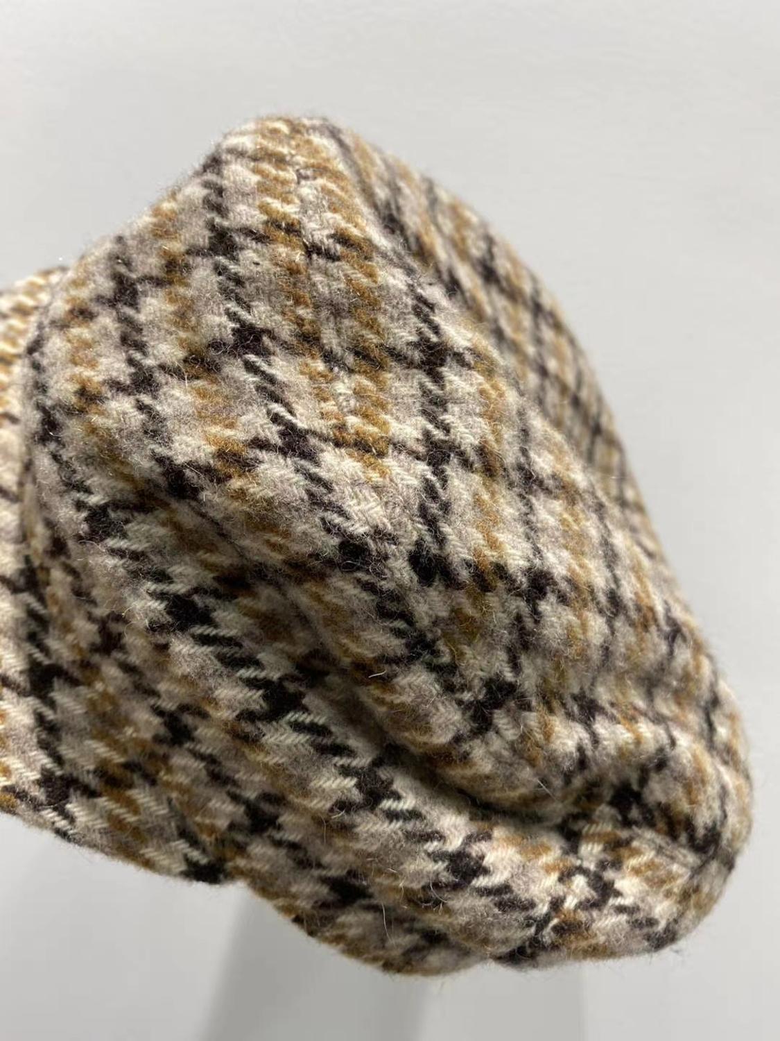 100% Wol Vrouwen Hoed Toevallige Wilde Mode Dame Plaid Hoeden