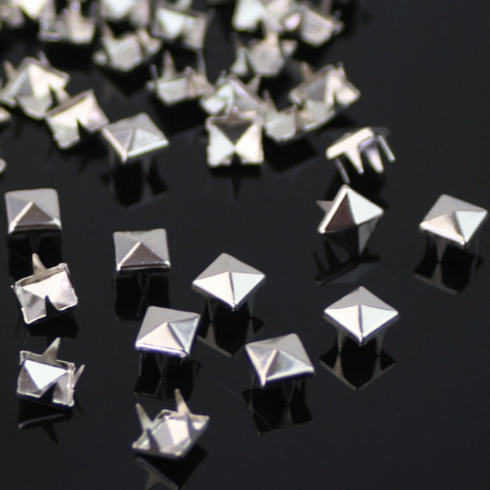 Clous en forme de pyramide de 7mm | Clous argentés, clous à Rivets, pointe pour Punk Rock, vêtements en cuir, sac à ceinture, décoration de chaussures 200 pièces/lot