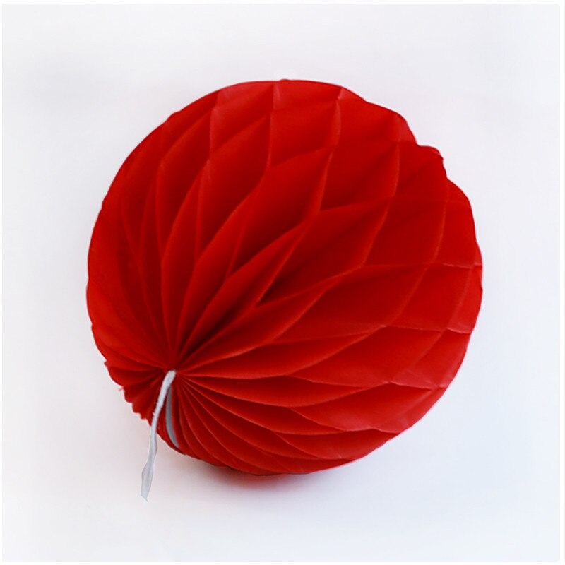 12pcs 6" Red Paper Decorative Tissue Paper Honeycomb Balls Pastel Flower Birthday Baby Shower Wedding Party Decorations