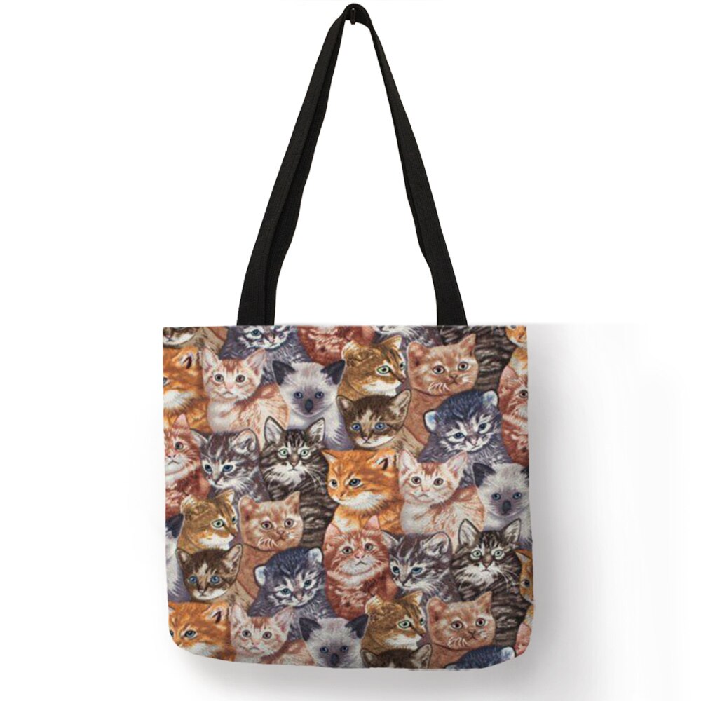Lustige 3D Siamese Katze Menge Drucken Handtasche Für Frauen Dame lässig Büro Schulter Tasche Große Kapazität Tote Taschen Für Einkaufen: 005