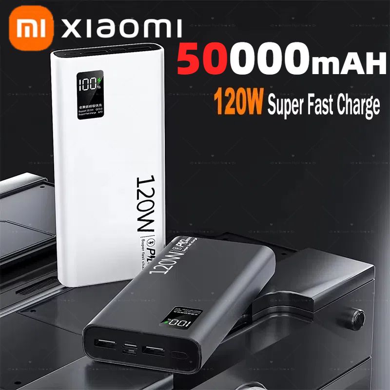 Xiaomi 120W Power Bank 50000mAh High Capacity Fast Charging Powerbank Portable Battery Charger For iPhone Samsung Huawei