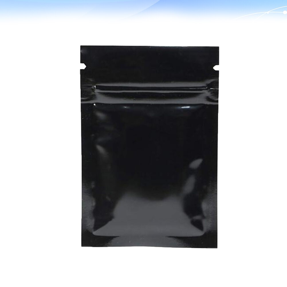 100PCS Aluminum Foil Reusable Food Storage Pouches Packaging Bags Bags for Cookies Snacks Coffee: Black9x13cm