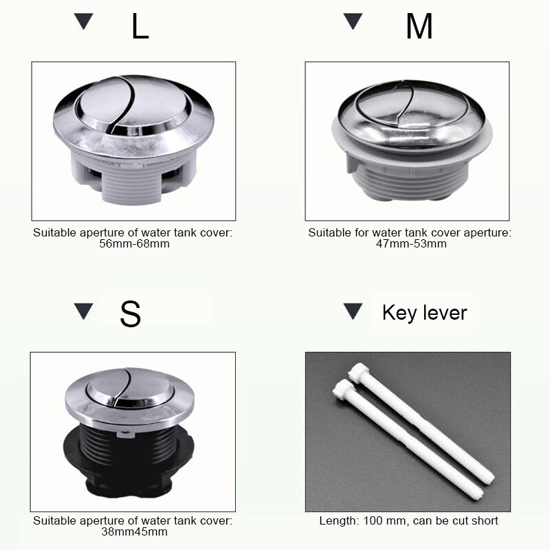 Newly Dual Flush Toilet Commode Water Tank Push Button Tool Durable