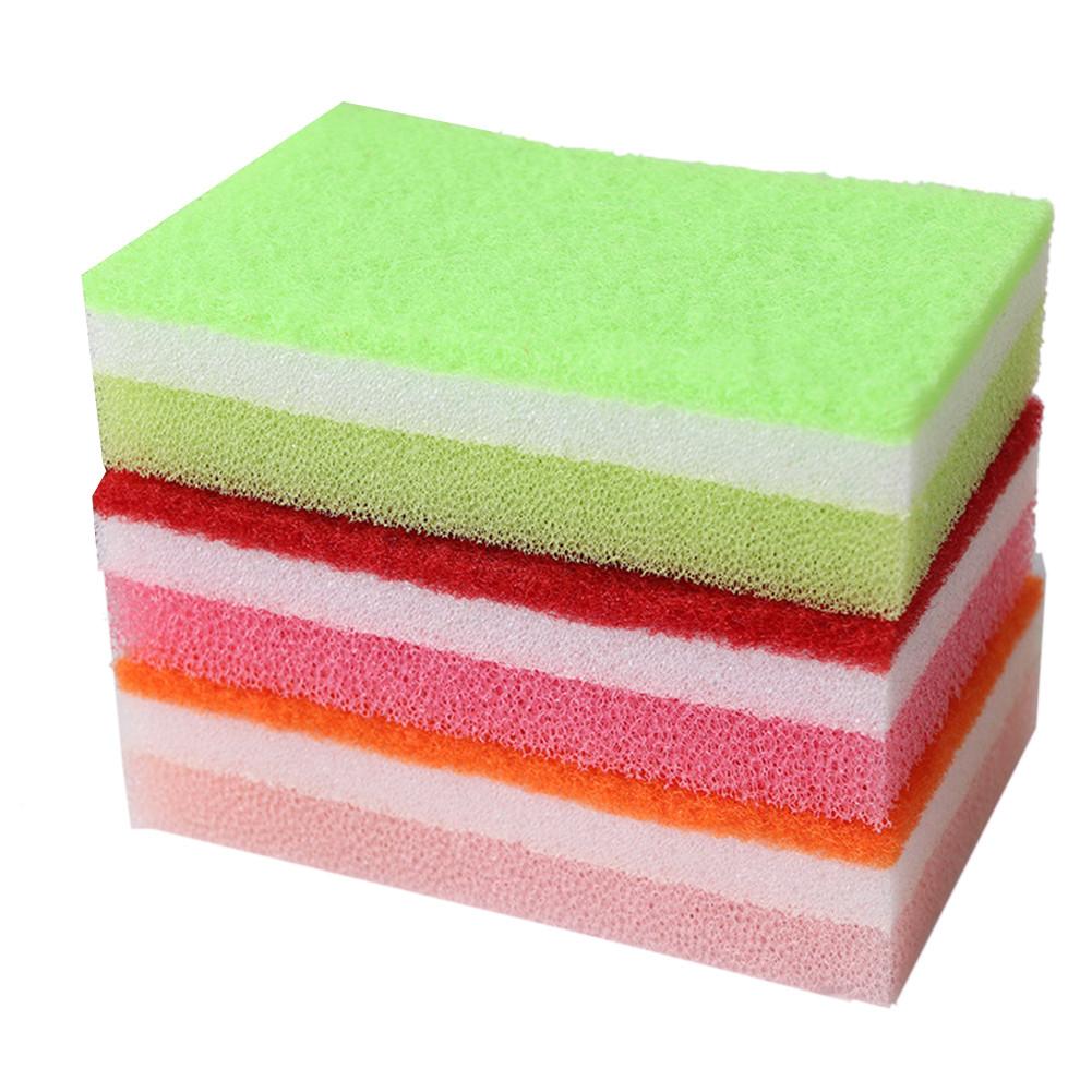 10PCS Three-layer Dishwashing Sponge Non-stick Pot No Trace Kitchen Cleaning Magic Rub Sponge Home Sponge Block
