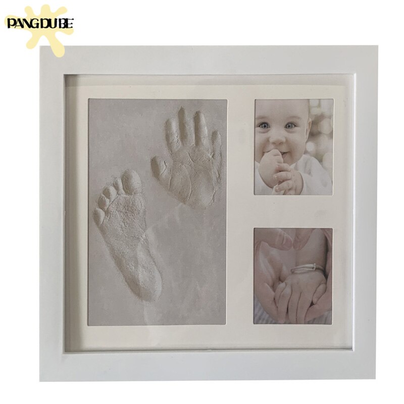 Diy plast fotoramme til babyhånd og fodaftryk plasticine baby souvenirrammer baby babygenstande til nyfødte håndskimmel