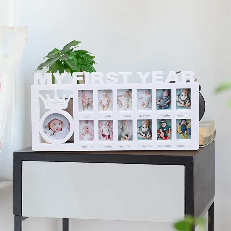 1Pc Säuglings Ersten Jahr Bilderrahmen 12 Monate Baby Meilenstein Foto Rahmen &Ampere; MEINEM ERSTEN JAHR Bilder Anzeige Wachsenden speicher