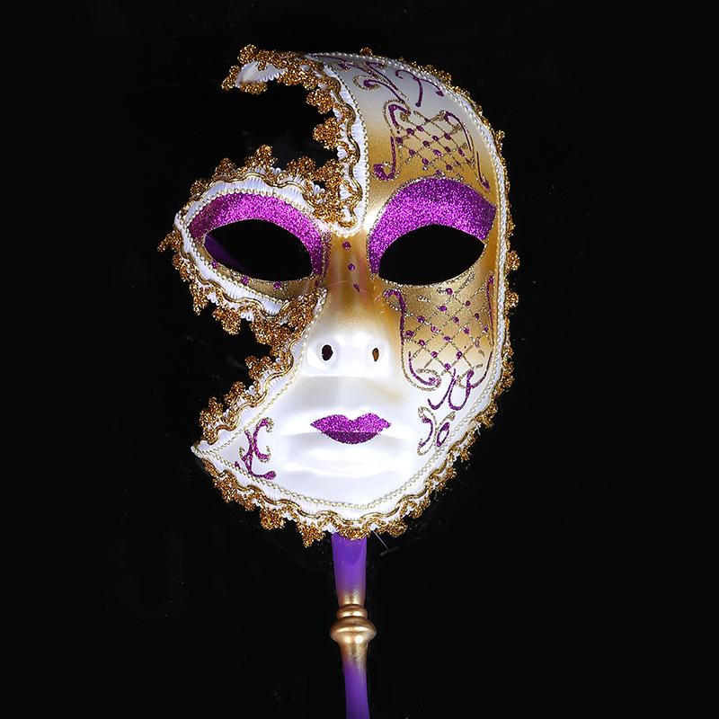 Máscara de festa feminina moderna com lantejoulas, ouro, rosa, máscara de máscaras, natal, dia das bruxas, máscaras venezianas, carnaval, máscaras anônicas: purple