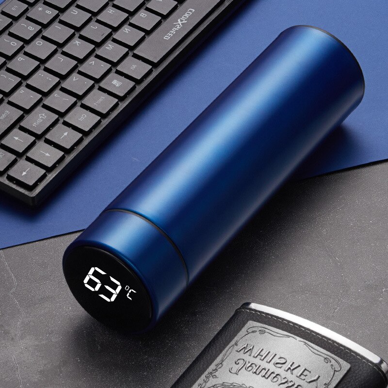 Parachute Smart Stainless Steel Thermos Bottle Tea Water Bottles Cup: Shiny Blue 13