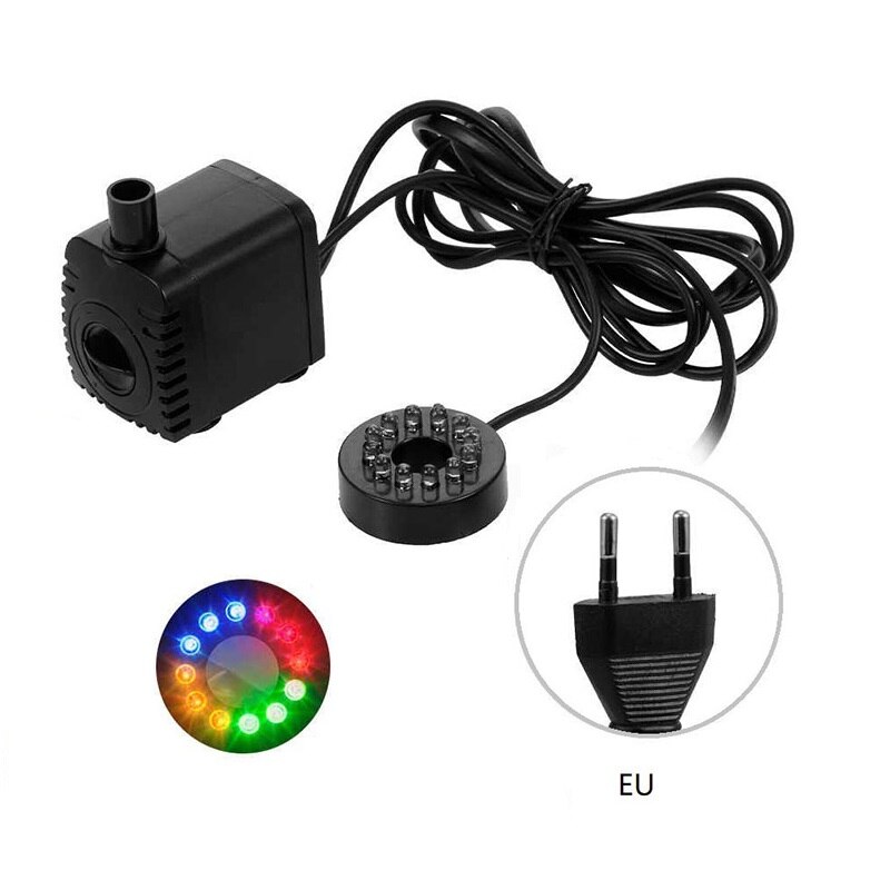 15w mini bomba de água submersível elétrica led rgb piscina luz fonte lagoa aquário tanque peixes lâmpada subaquática ue eua au reino unido: EU plug