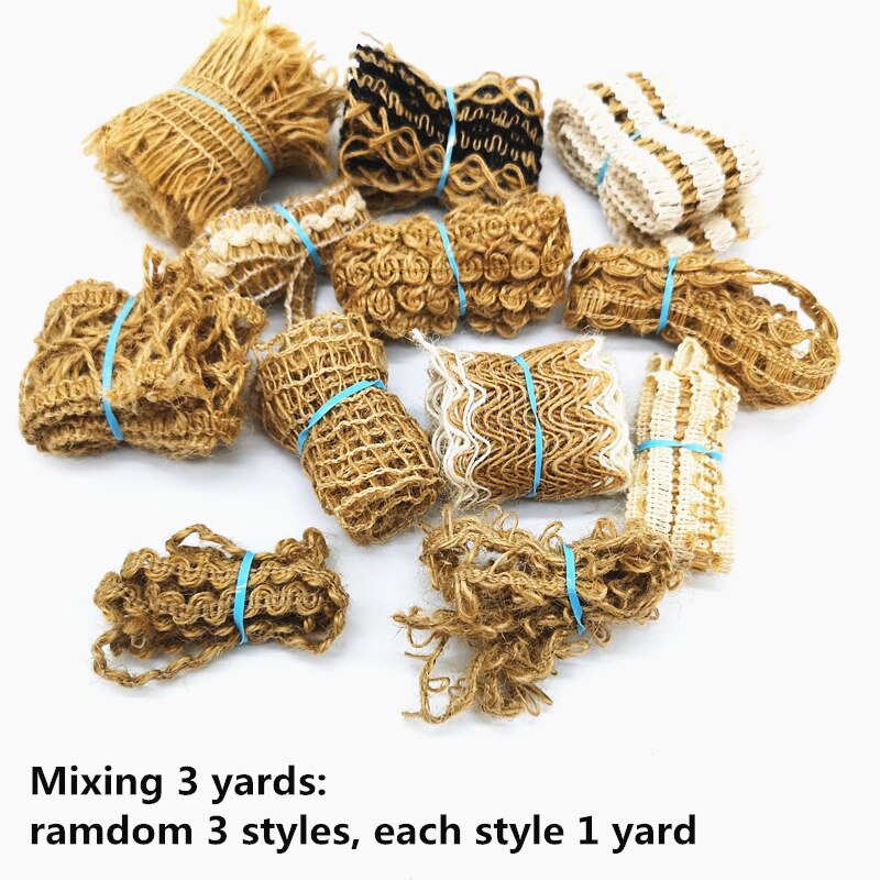 3 Meter Natürliche Jute Burlap Hessischen Jute Band Schnur Blume aufbringen Hochzeit Partei Liefert Sackleinen Band DIY Sackleinen Seil Handwerk