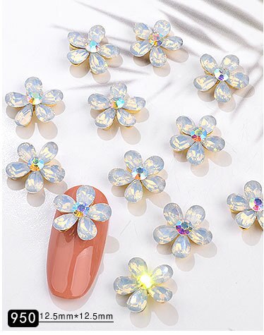 3D nail art Kleurrijke Bloem gems decoraties voor strass 3D DIY charms sieraden: 03