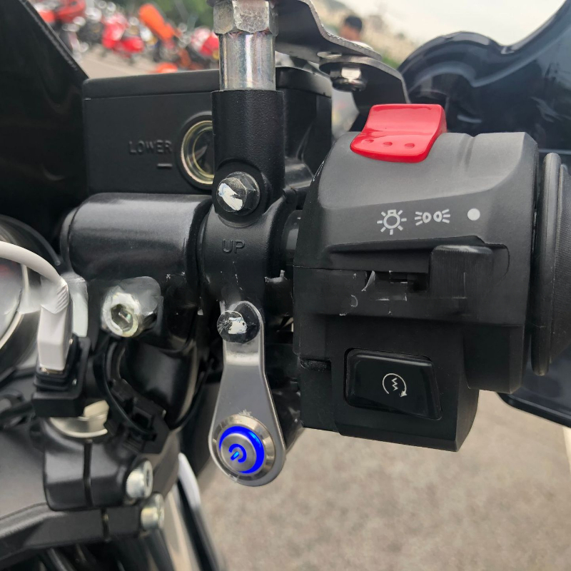 Interruptor de luz LED impermeable para motocicleta, Faro de manillar, luz antiniebla, interruptor de encendido y apagado, 12V