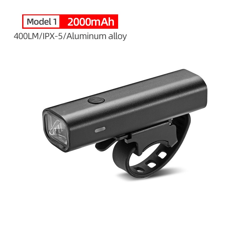 2000 mah lommelygte til cykel usb genopladeligt cykellygte pandelampe til mtb landevejscykling styr forlygte lys 400 lumen: Forlygtelys a