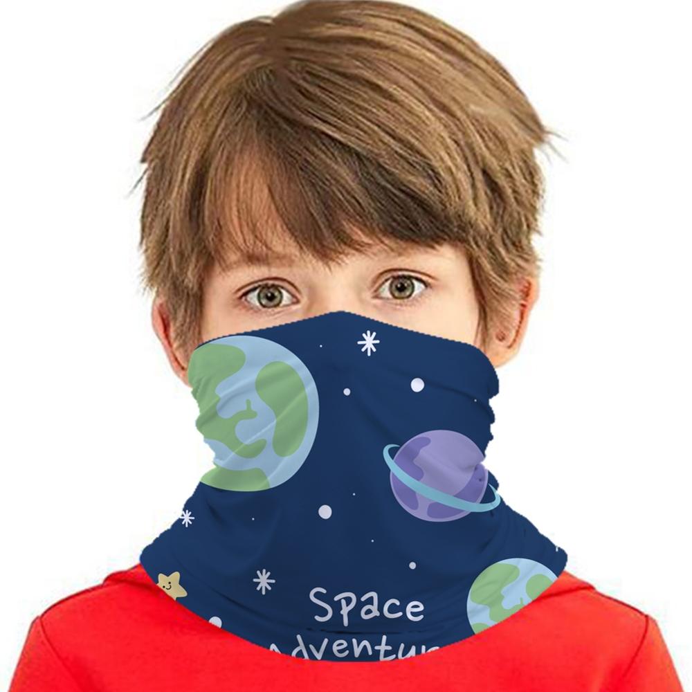 Cartoon Cat Space Kids Head/Face/Mask Neck Bandana Scarf Dual-use Magic Tube HeadScarf Cycling Sport Headwear Turban Balaclava