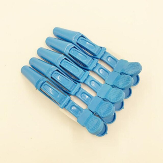 5 stks/partij Plastic Haar Clip Kappers Klemmen Klauw Sectie Alligator Clips Kapper Voor Salon Styling Haaraccessoires Haarspeld: Goud