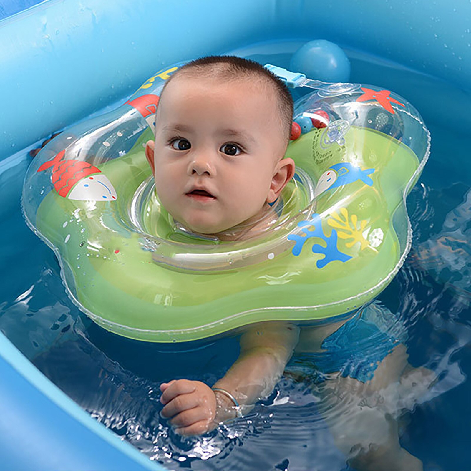 Zwemmen Baby Accessoires Hals Ring Buis Veiligheid Baby Float Zwemmen Cirkel Voor Baden Opblaasbare Dolfijn Opblaasbare Water Fe: B