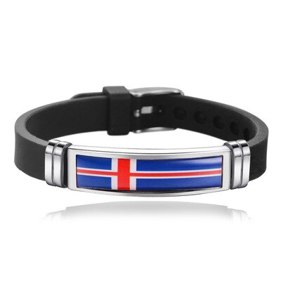 FIMAODZ-Pulsera de silicona con la bandera de España y EE. UU., ajustable, para hombres y mujeres, banderas de Israel y Alemania, de recuerdo,: D