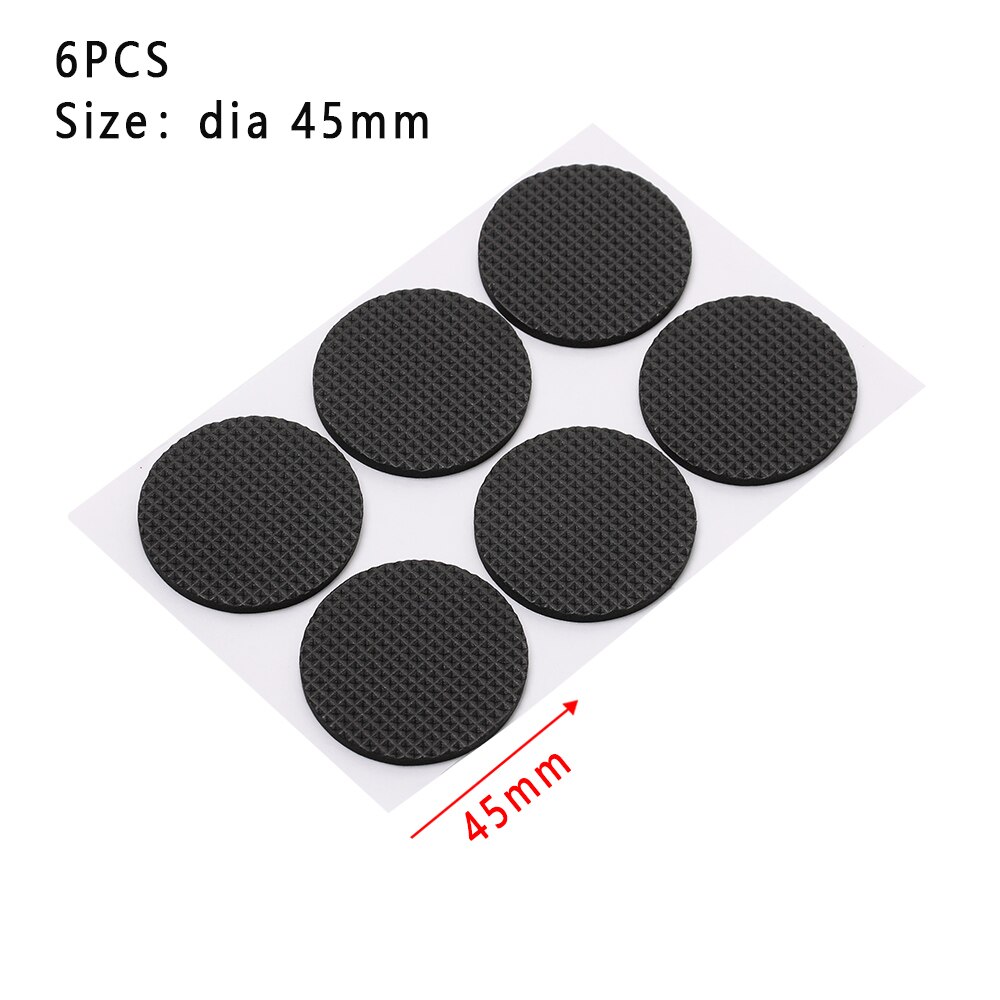 Anti-slip matte selvklebende møbler pads føtter teppefilt pads støtfanger demper for stol bord beskytter maskinvare møbler leg pad: Runde 6 stk
