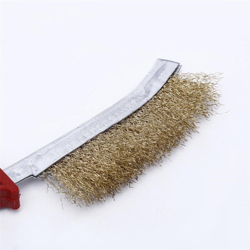 Grill Cleaner BBQ Grill Steel Wire Brush Rust Crevice Cleaning Tools Picnics Stainless Steel/Copper-plated Wire Plastic Handle