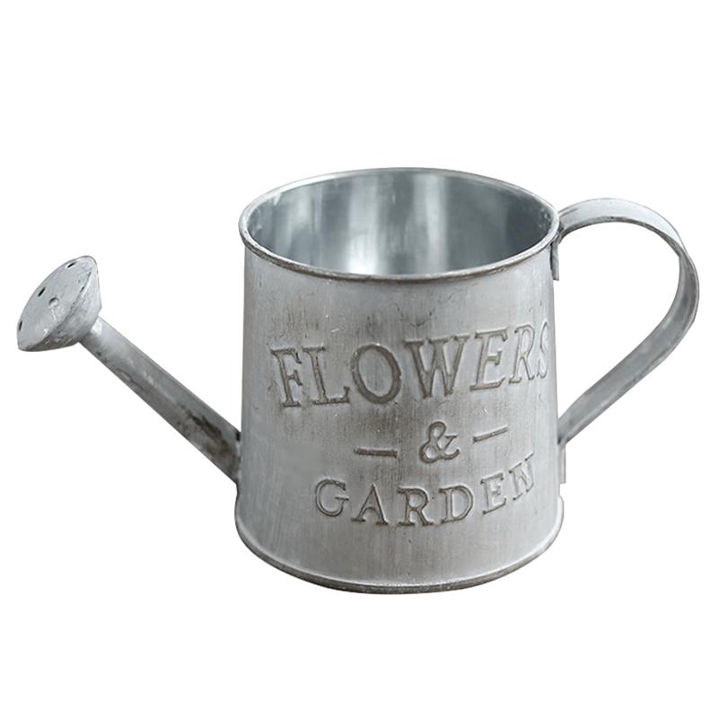 Flower Vase Can Rustic Style Flower Pot Metal Jug Pitcher Tin Bucket Watering Can Shape Portable Plant Pot Home Decor: Default Title
