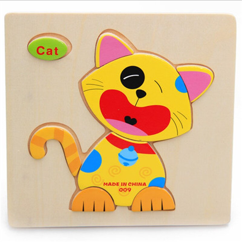 Toys Wooden Puzzles 3D Learning Jigsaw Educational Developmental Toys For Children Cartoon Animal Puzzle Kids Children Toy