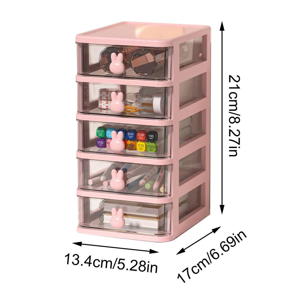 Bureaublad Organizer Met Lades Multi-Layer Cartoon Tafelblad Doos Leuke Bureau Accessoires Voor Stationaire Ruimte Besparende Doos: Sky Blue