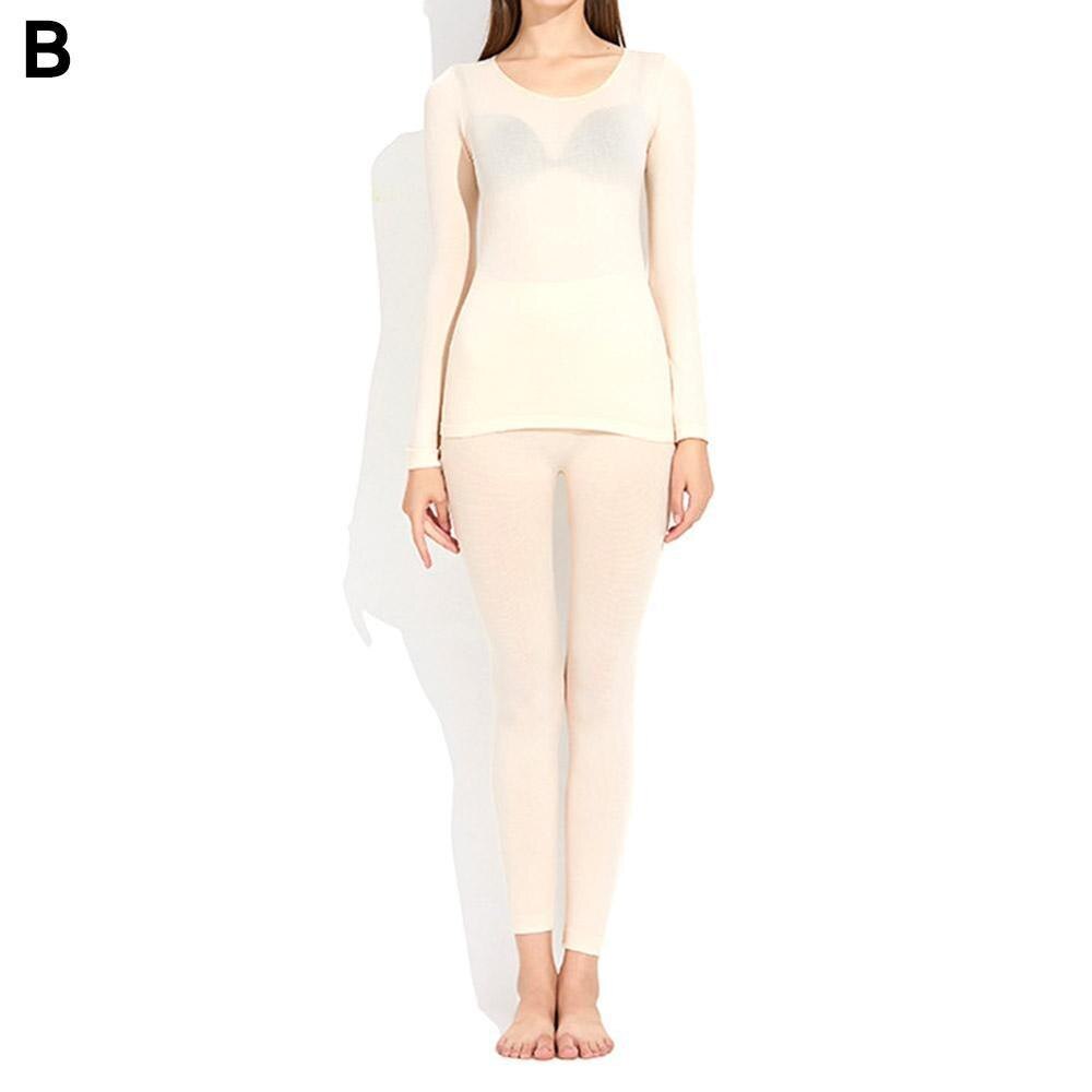 Termostatiska termounderkläder för kvinnor män lätt vinterelastiska termounderkläder varma f dam långa för manliga set  a8 q 9: B