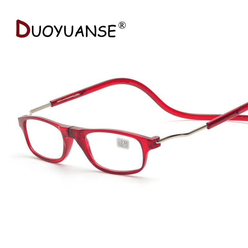 Duoyuanse læsebriller mænd/kvinder anti-træthed magnet foldning praktisk ultralette hyperopi briller til ældre