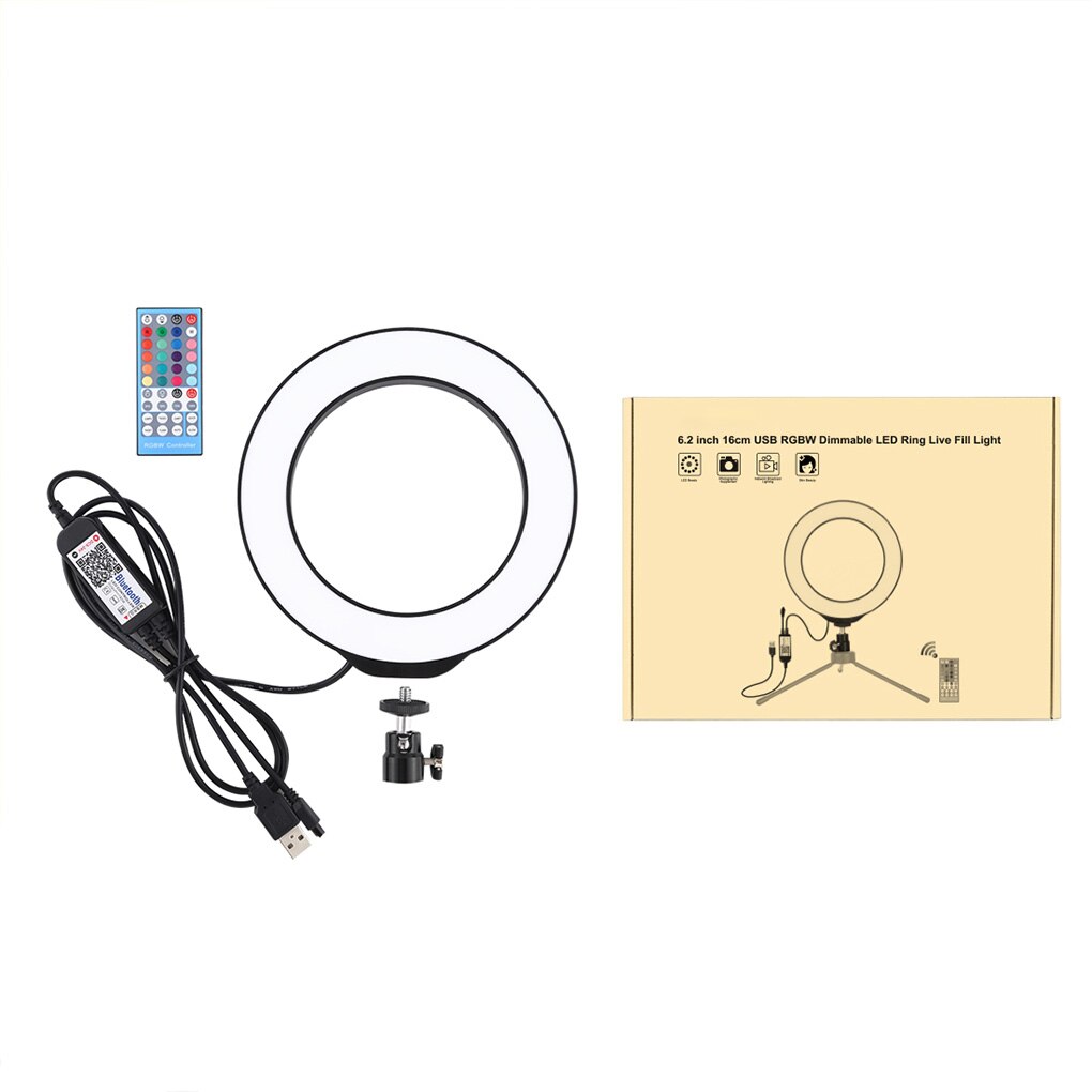 6.2 Inch RGB White Dimmable Ring Light Phone Photography Video LED Circle Lamp Selfie Ring Light