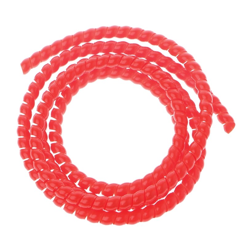 2m 10mm /witte/rode/gele/blauwe pp spiraalwikkelbanden kabelopberger kabelbeheerorganizerbuis: Rood